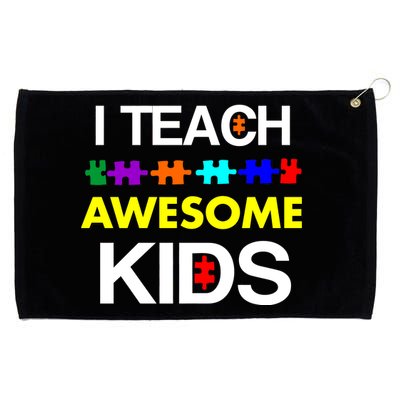 Autism Teacher I Teach Awesome Kids Grommeted Golf Towel