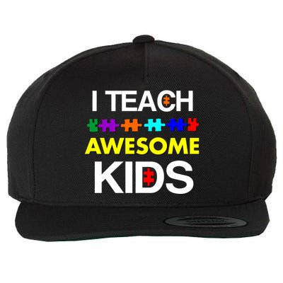 Autism Teacher I Teach Awesome Kids Wool Snapback Cap