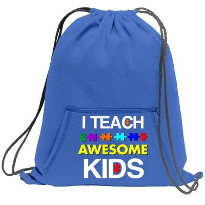 Autism Teacher I Teach Awesome Kids Sweatshirt Cinch Pack Bag