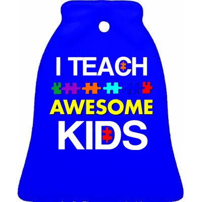 Autism Teacher I Teach Awesome Kids Ceramic Bell Ornament