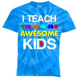 Autism Teacher I Teach Awesome Kids Kids Tie-Dye T-Shirt