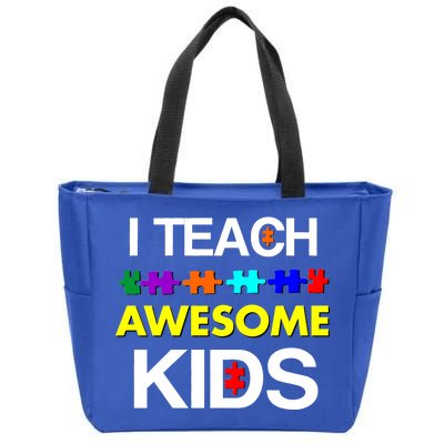 Autism Teacher I Teach Awesome Kids Zip Tote Bag