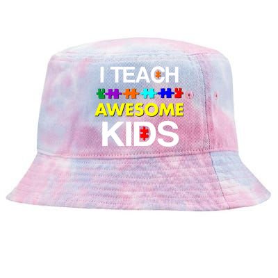 Autism Teacher I Teach Awesome Kids Tie-Dyed Bucket Hat