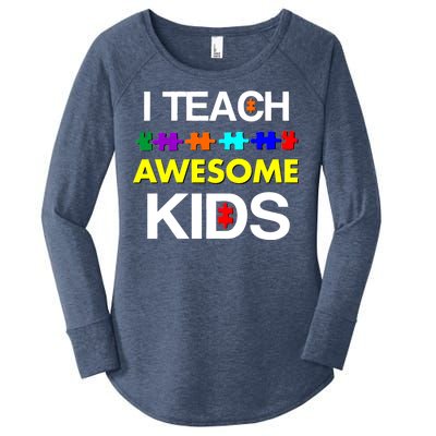 Autism Teacher I Teach Awesome Kids Women's Perfect Tri Tunic Long Sleeve Shirt