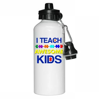 Autism Teacher I Teach Awesome Kids Aluminum Water Bottle