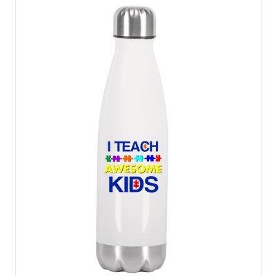 Autism Teacher I Teach Awesome Kids Stainless Steel Insulated Water Bottle