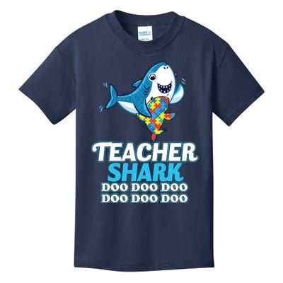Autism Teacher Shark Kids T-Shirt