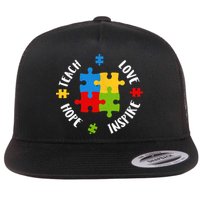 Autism Teacher Teach Love Hope Inspire  Flatbill Hat