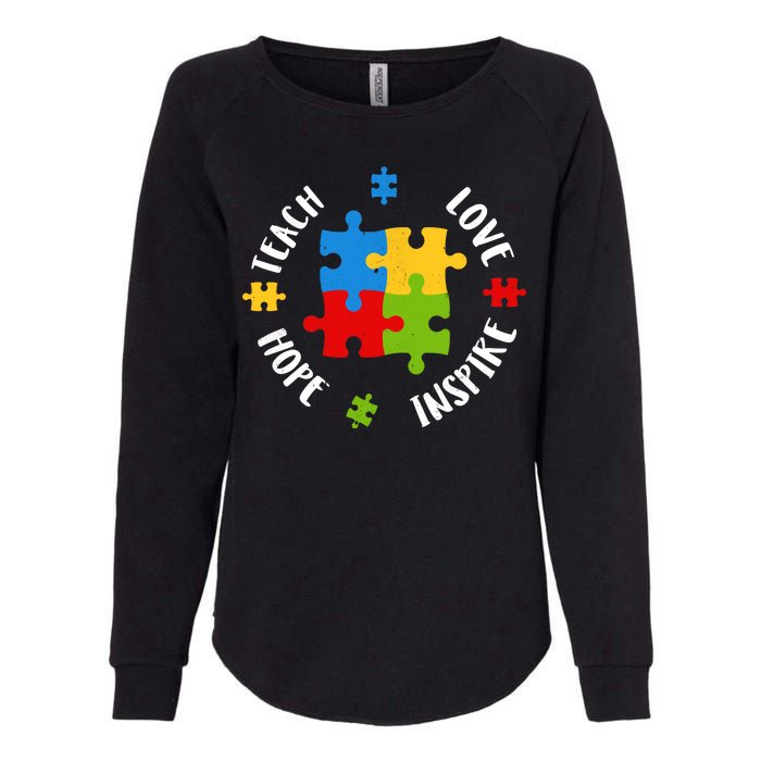 Autism Teacher Teach Love Hope Inspire  Womens California Wash Sweatshirt