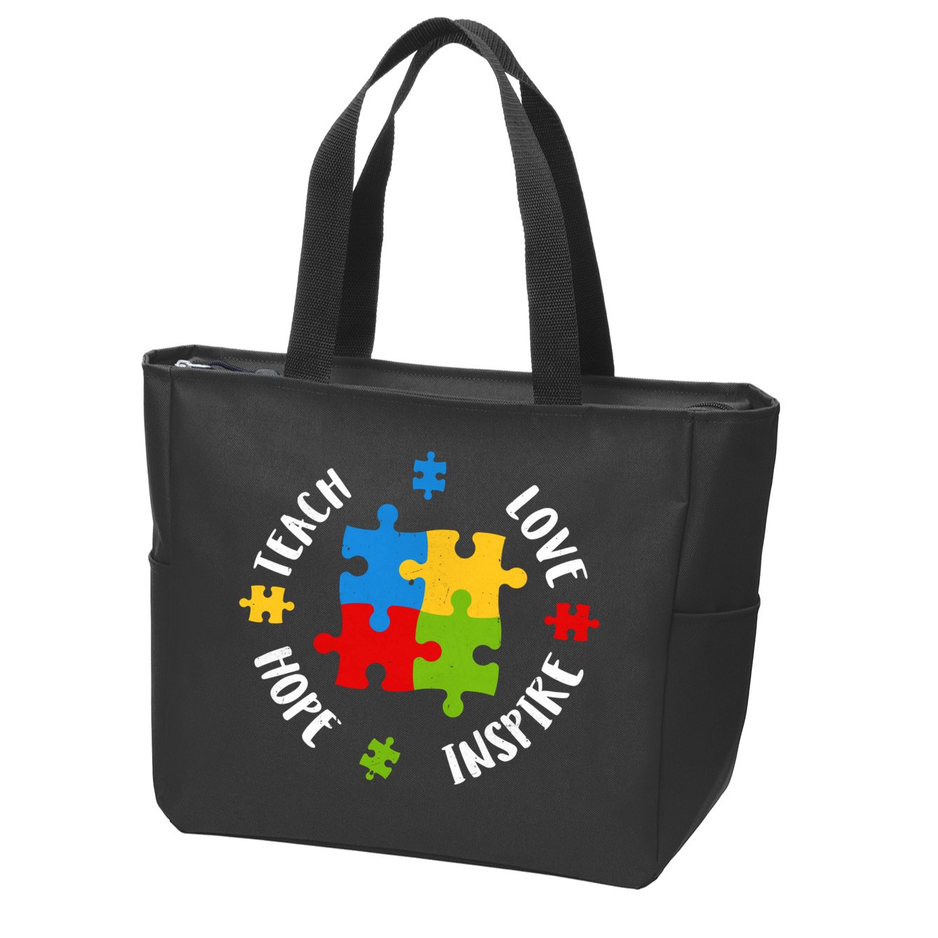 Autism Teacher Teach Love Hope Inspire  Zip Tote Bag
