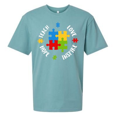 Autism Teacher Teach Love Hope Inspire  Sueded Cloud Jersey T-Shirt