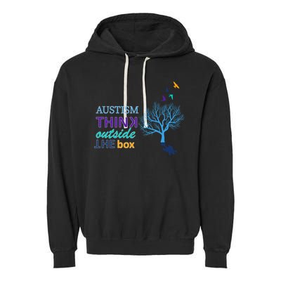Autism Think Outside The Box Garment-Dyed Fleece Hoodie