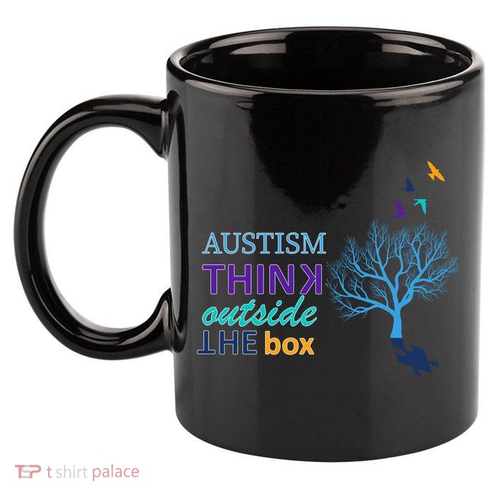 Autism Think Outside The Box 11oz C Handle Ceramic Mug