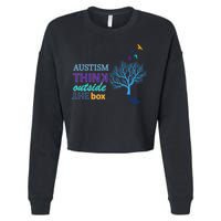 Autism Think Outside The Box Cropped Pullover Crew