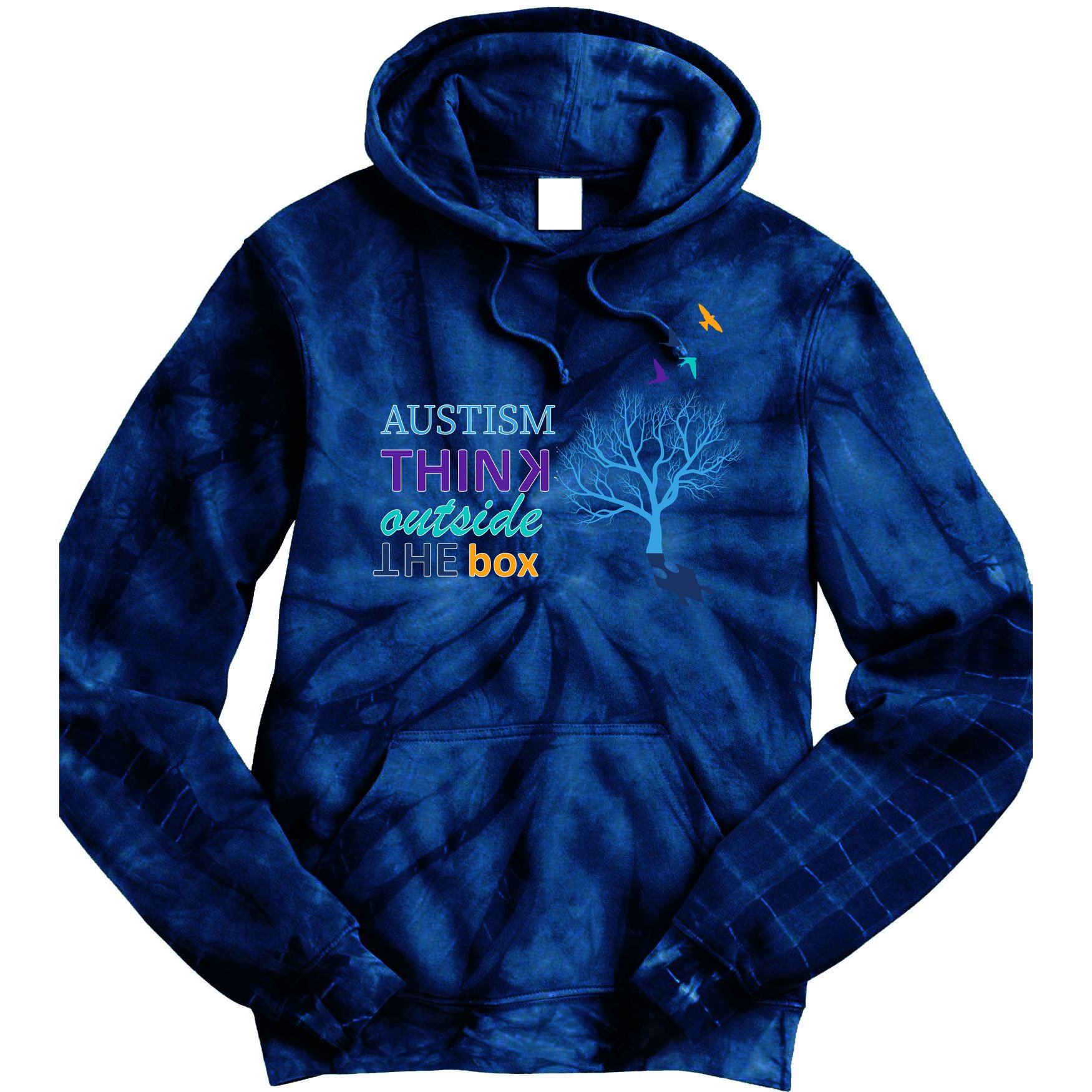Autism Think Outside The Box Tie Dye Hoodie