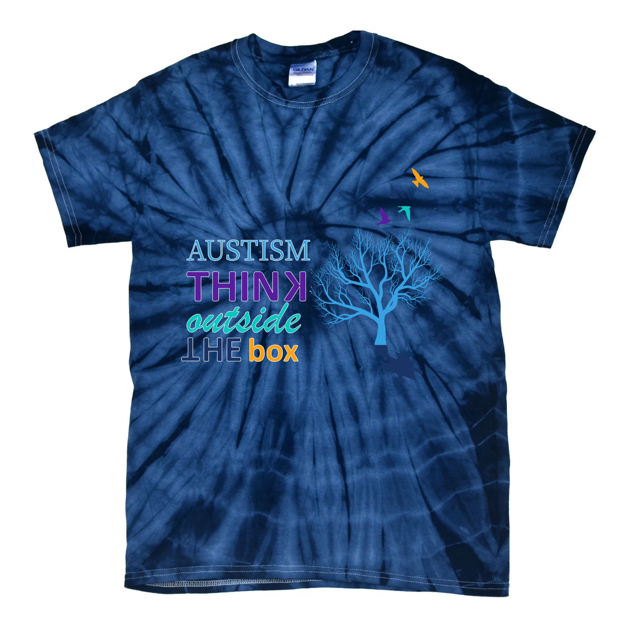 Autism Think Outside The Box Tie-Dye T-Shirt
