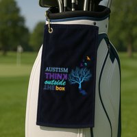 Autism Think Outside The Box Golf Towel