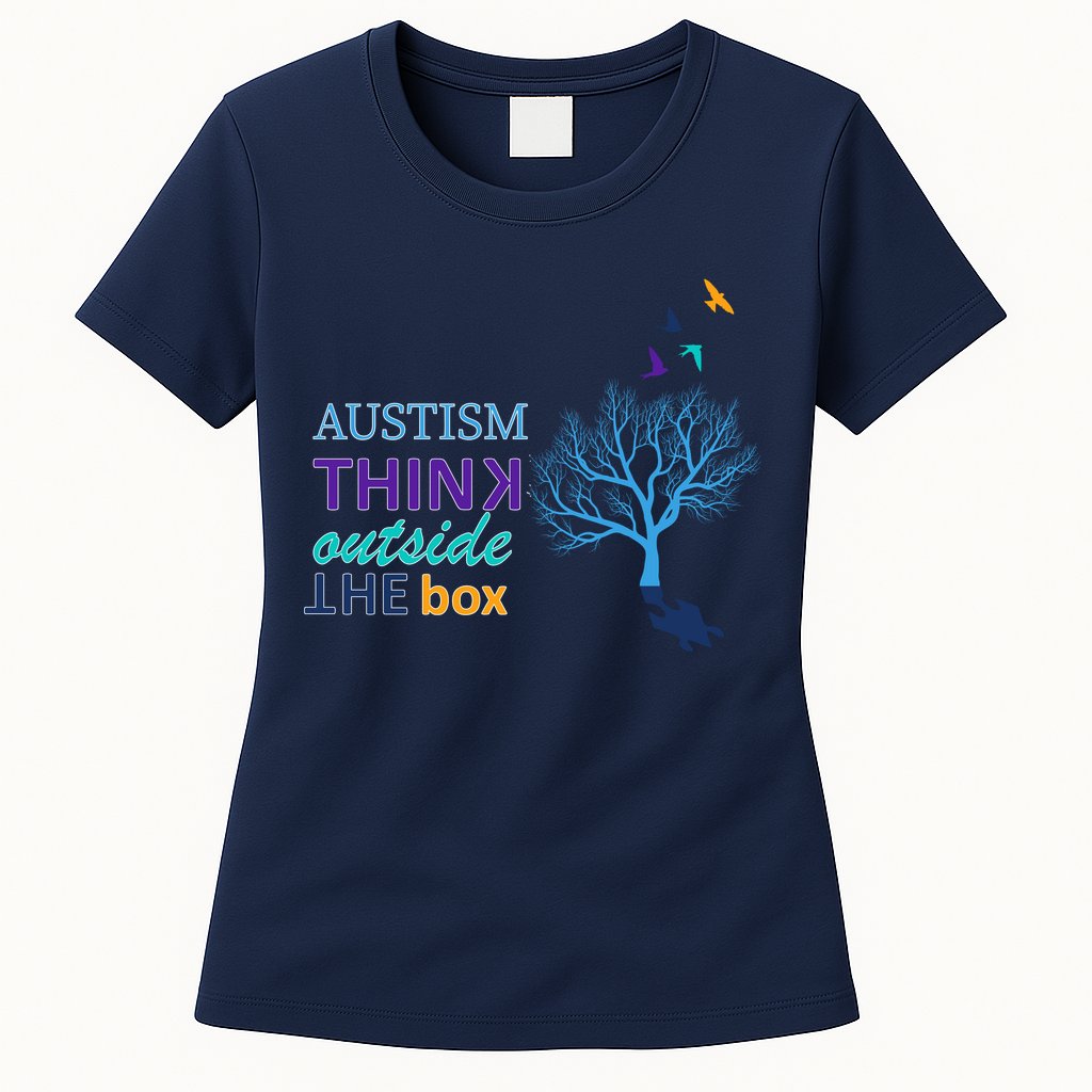 Autism Think Outside The Box Womens T-Shirt