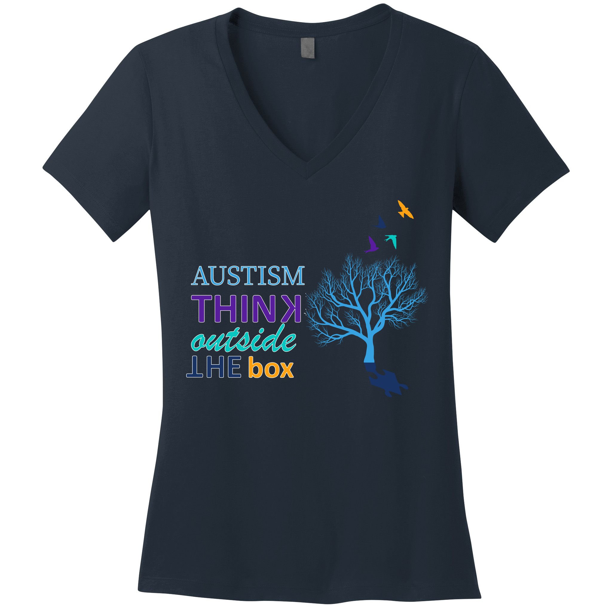 Autism Think Outside The Box Women's V-Neck T-Shirt