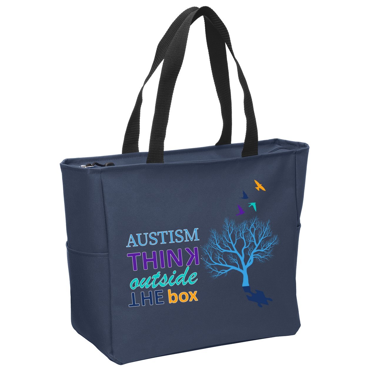 Autism Think Outside The Box Zip Tote Bag