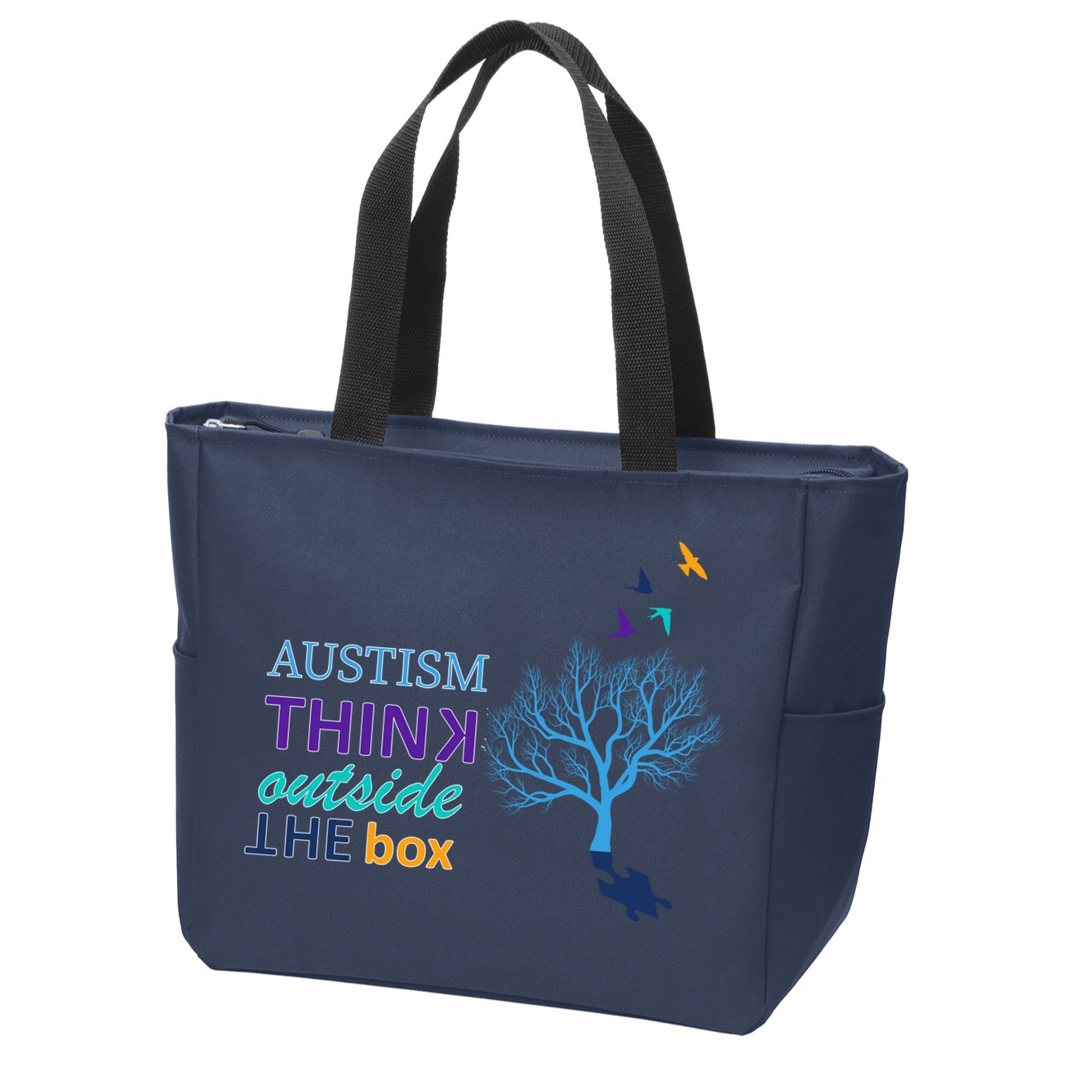 Autism Think Outside The Box Zip Tote Bag