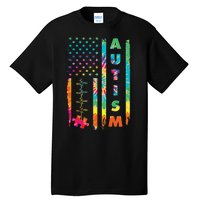 Autism Tie Dye US Flag Colorful Tall T-Shirt