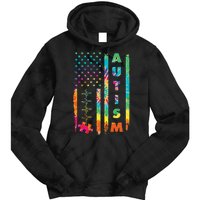 Autism Tie Dye US Flag Colorful Tie Dye Hoodie