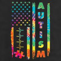 Autism Tie Dye US Flag Colorful Hat