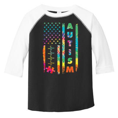 Autism Tie Dye US Flag Colorful Toddler Fine Jersey T-Shirt