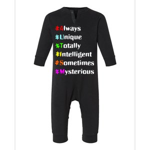 Autism Tips Awareness Infant Fleece One Piece