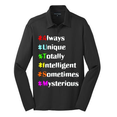 Autism Tips Awareness Silk Touch Performance Long Sleeve Polo