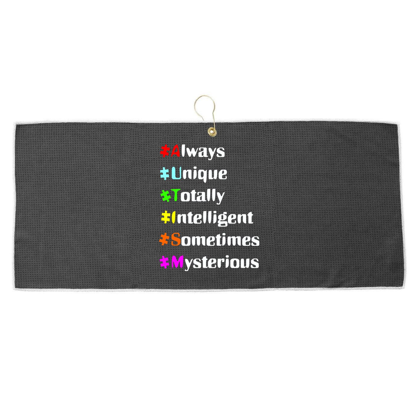 Autism Tips Awareness Large Microfiber Waffle Golf Towel