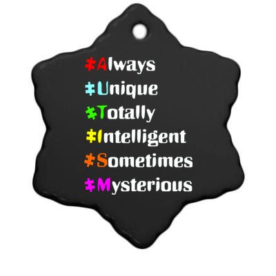 Autism Tips Awareness Ceramic Star Ornament