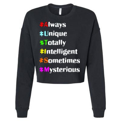 Autism Tips Awareness Cropped Pullover Crew