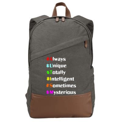 Autism Tips Awareness Cotton Canvas Backpack