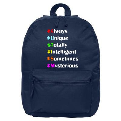 Autism Tips Awareness 16 in Basic Backpack