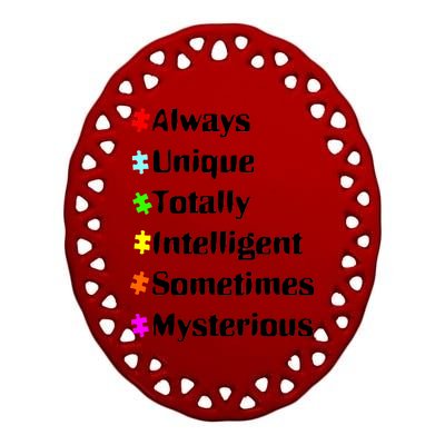 Autism Tips Awareness Ceramic Oval Ornament