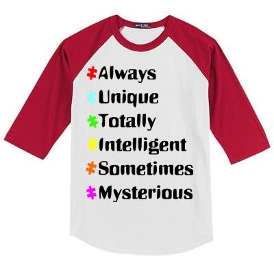 Autism Tips Awareness Kids Colorblock Raglan Jersey