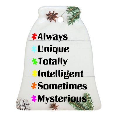 Autism Tips Awareness Ceramic Bell Ornament