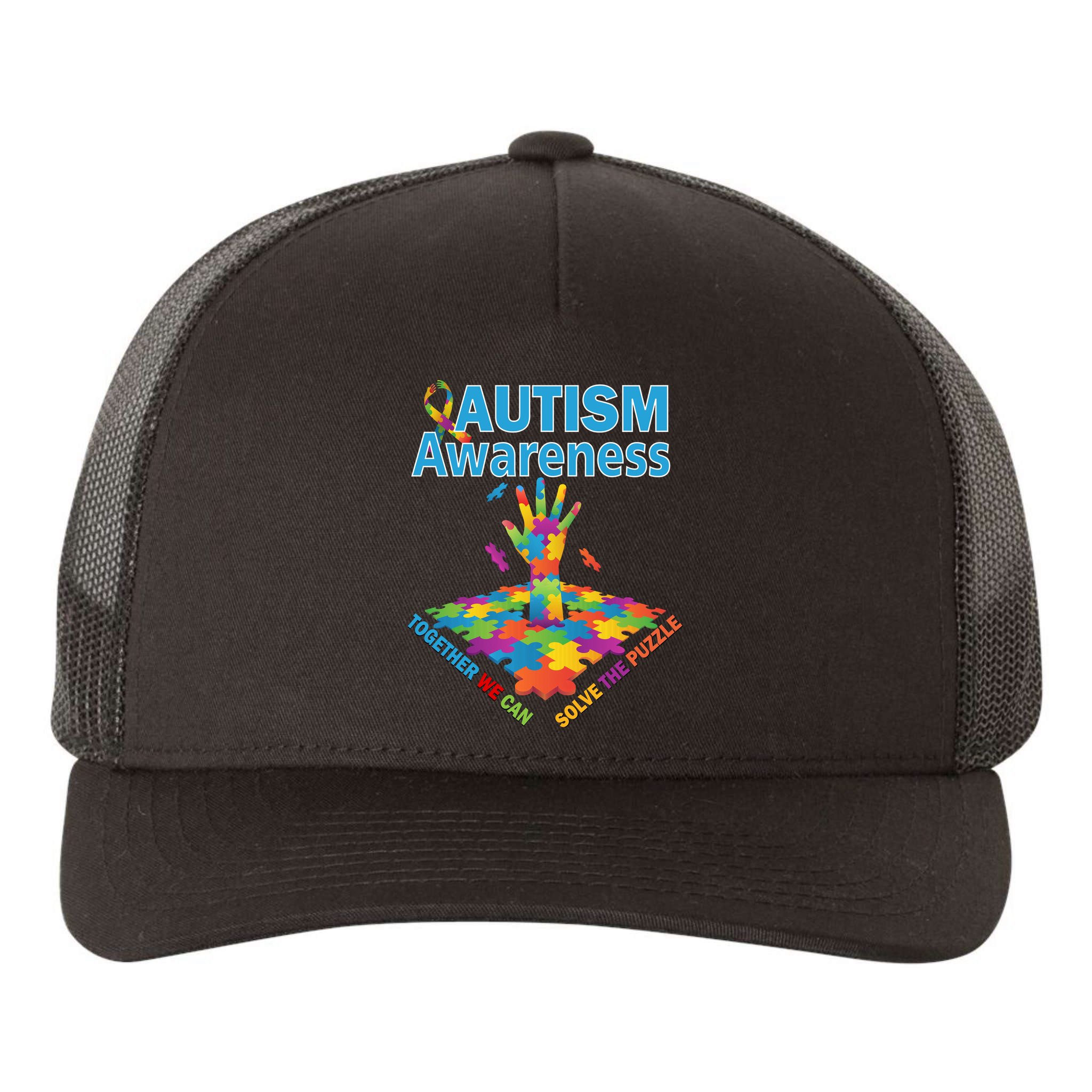  Autism Together We Can Solve The Puzzle Yupoong Adult 5-Panel Trucker Hat