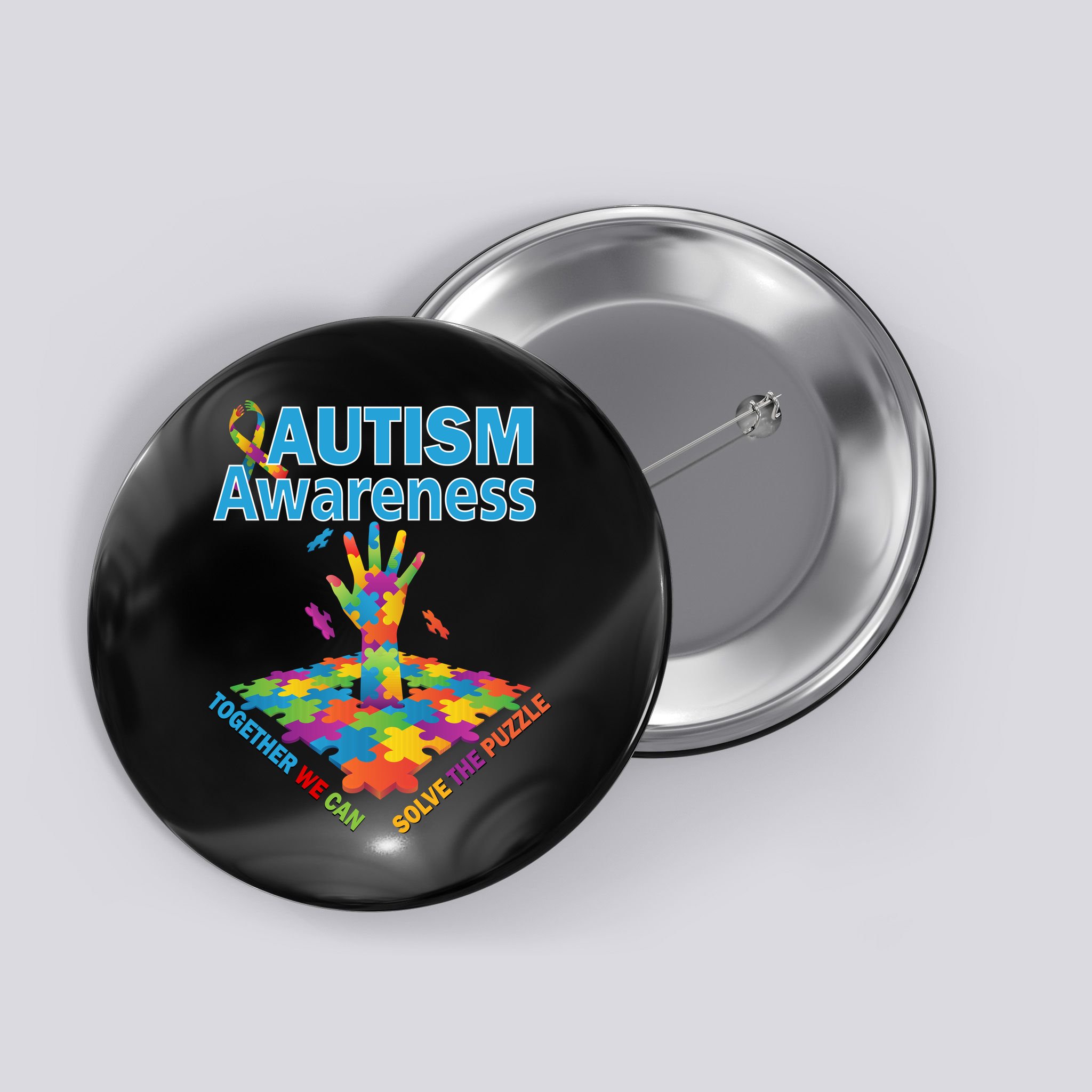  Autism Together We Can Solve The Puzzle Button