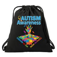  Autism Together We Can Solve The Puzzle Drawstring Bag