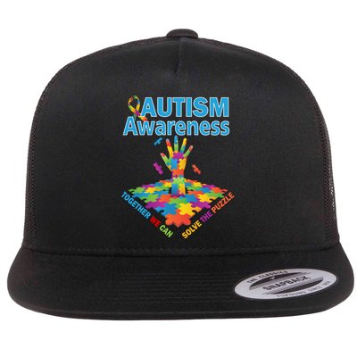  Autism Together We Can Solve The Puzzle Flatbill Hat