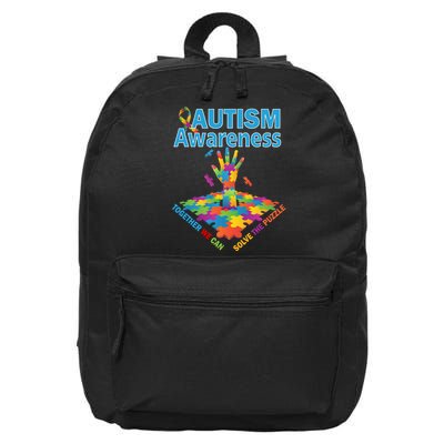  Autism Together We Can Solve The Puzzle 16 in Basic Backpack