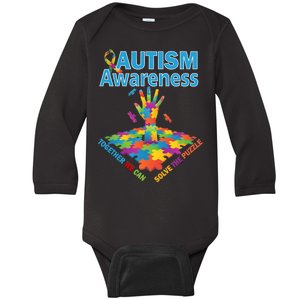  Autism Together We Can Solve The Puzzle Baby Long Sleeve Bodysuit