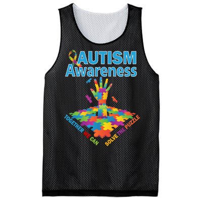  Autism Together We Can Solve The Puzzle Mesh Reversible Basketball Jersey Tank