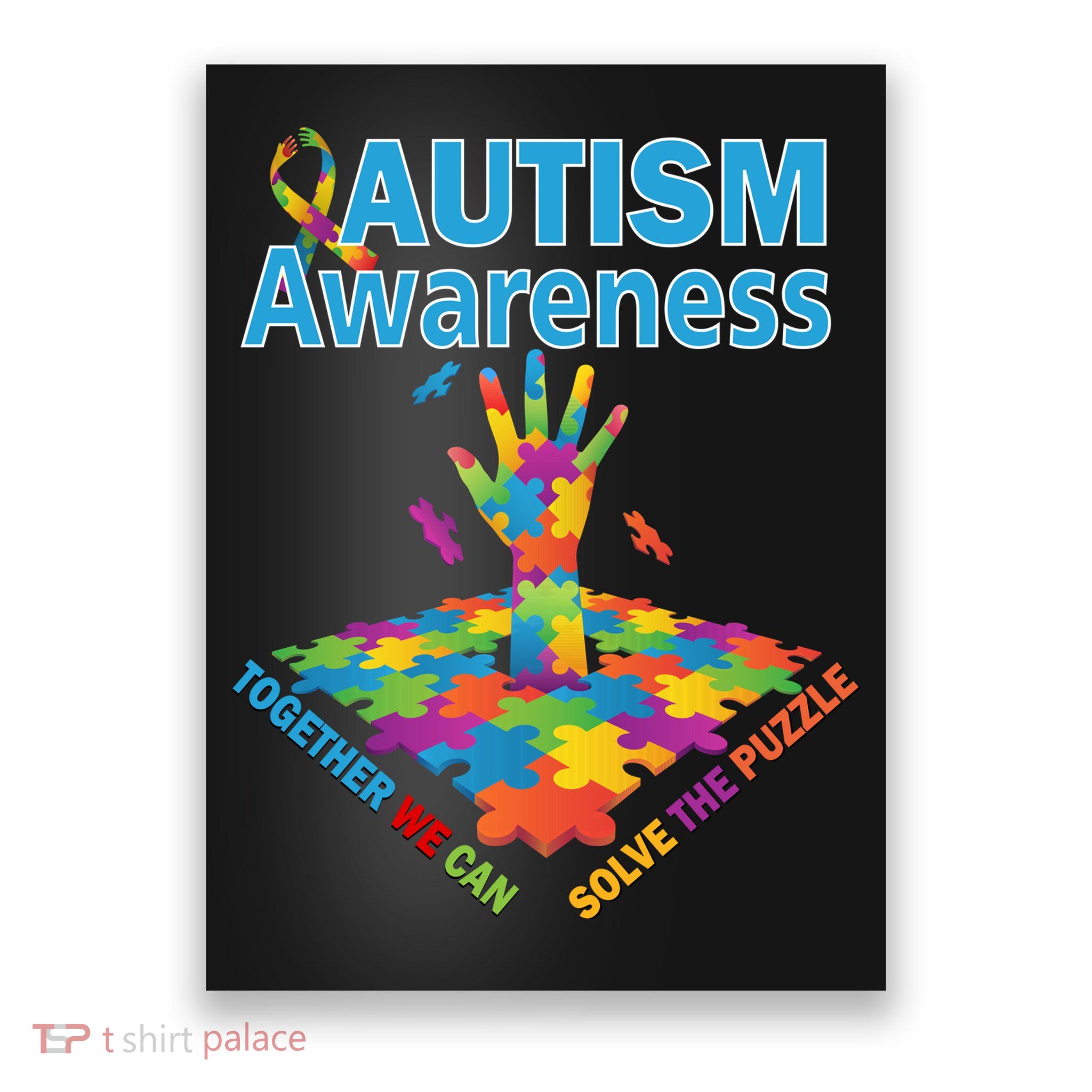  Autism Together We Can Solve The Puzzle Poster