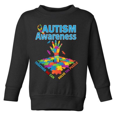  Autism Together We Can Solve The Puzzle Toddler Sweatshirt