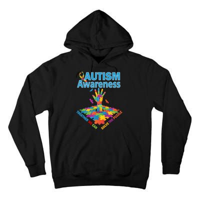  Autism Together We Can Solve The Puzzle Tall Hoodie