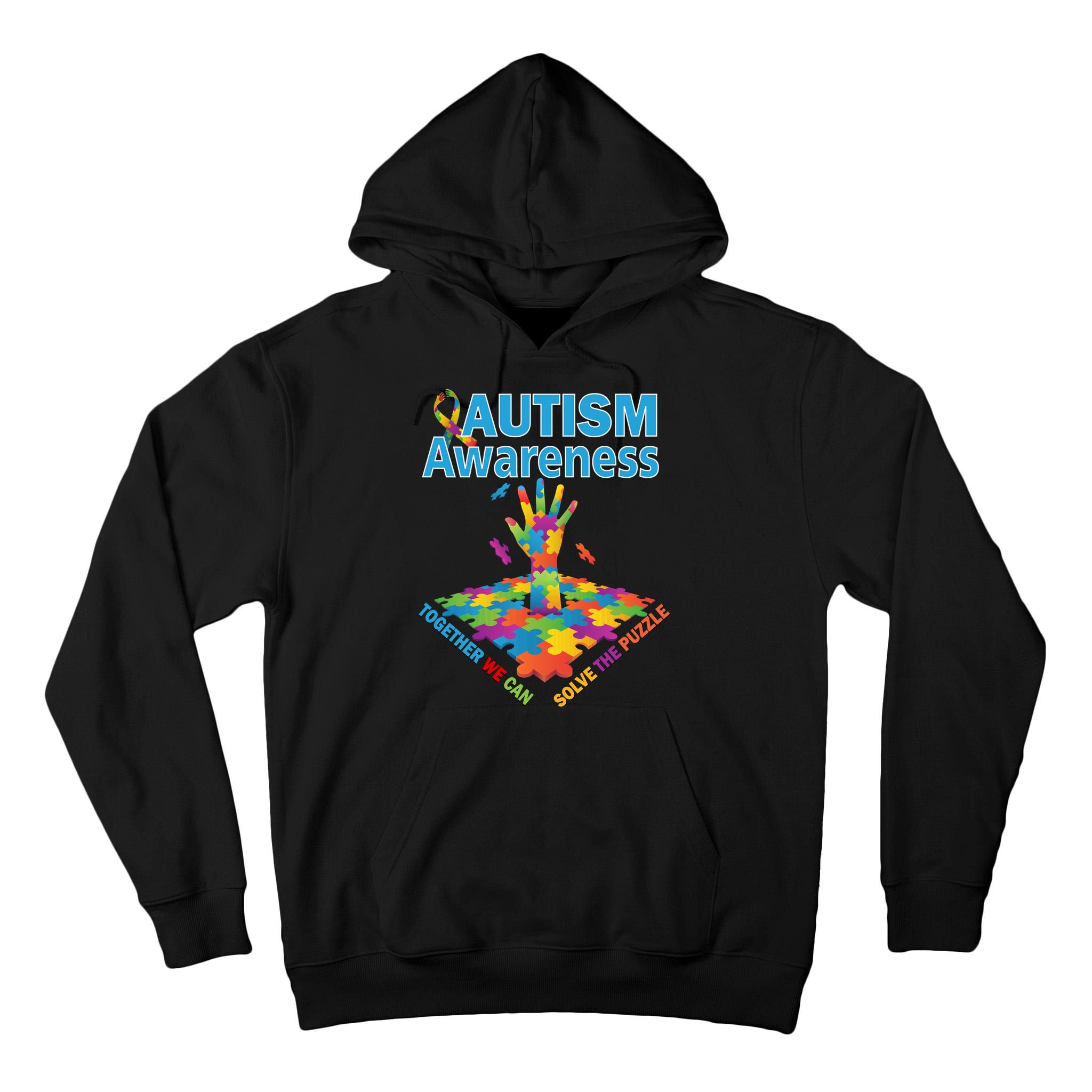 Autism Together We Can Solve The Puzzle Tall Hoodie
